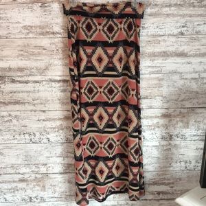 Pink Aztec maxi skirt